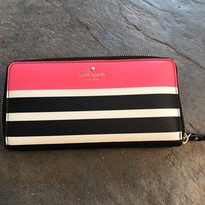 Kate Spade striped wallet with removable coin pouch